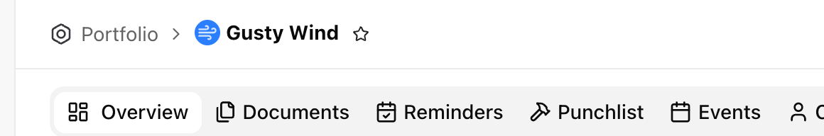 The star on an asset header