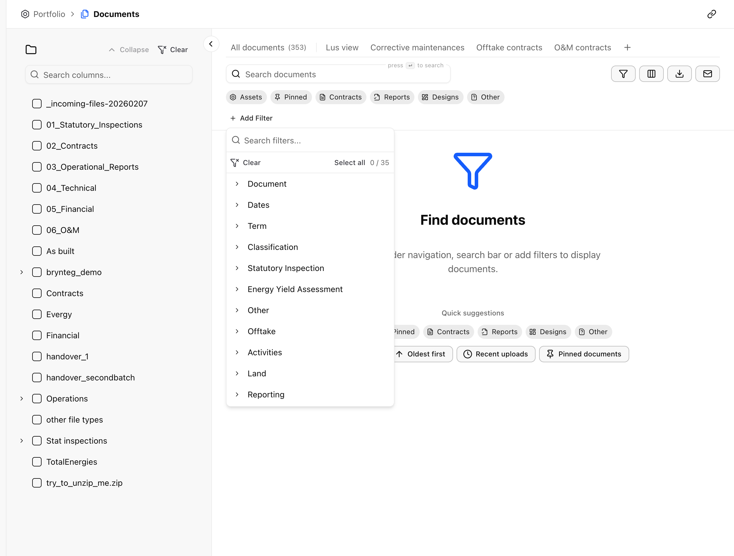 The Add Filter field picker