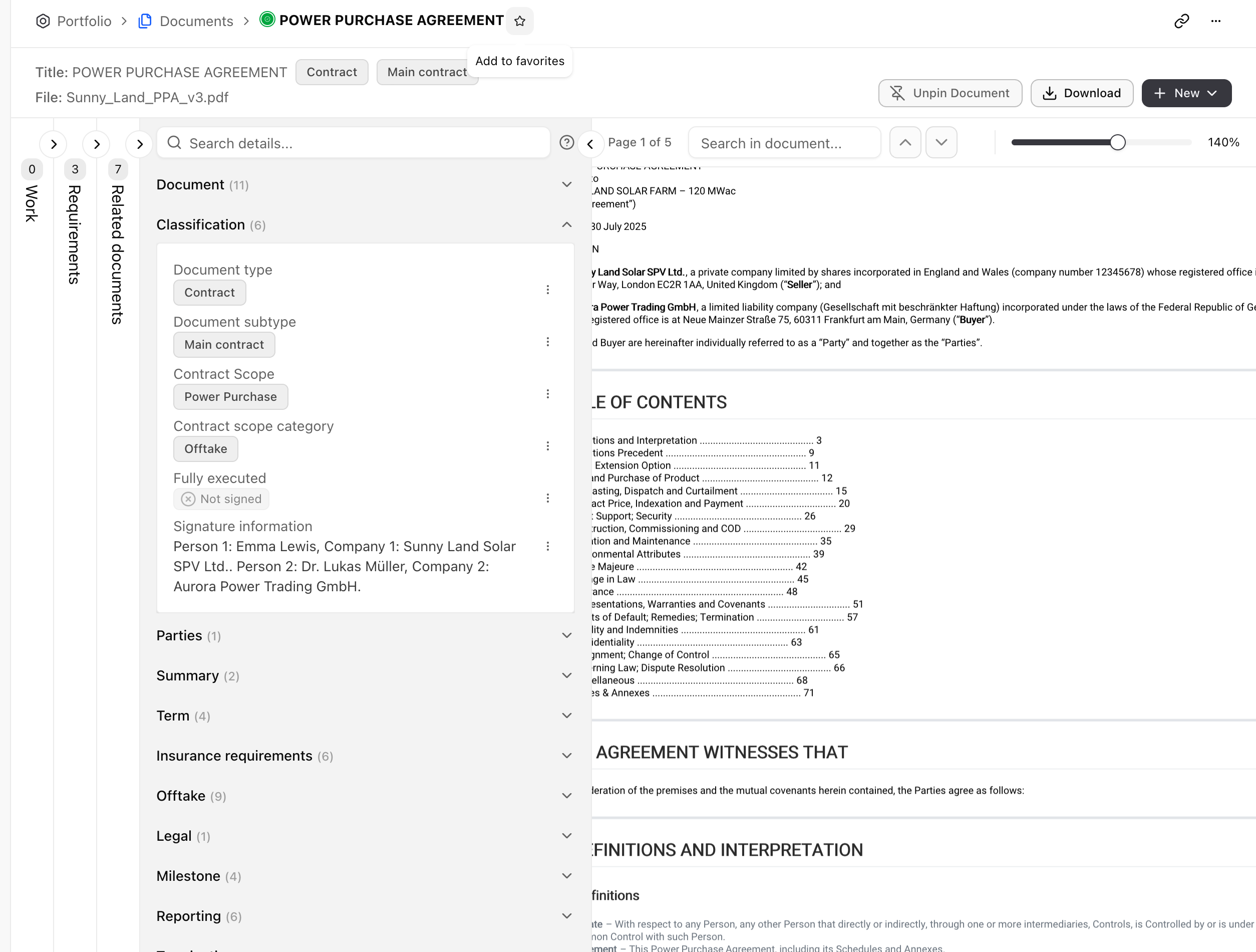 A document with the Details panel and the PDF